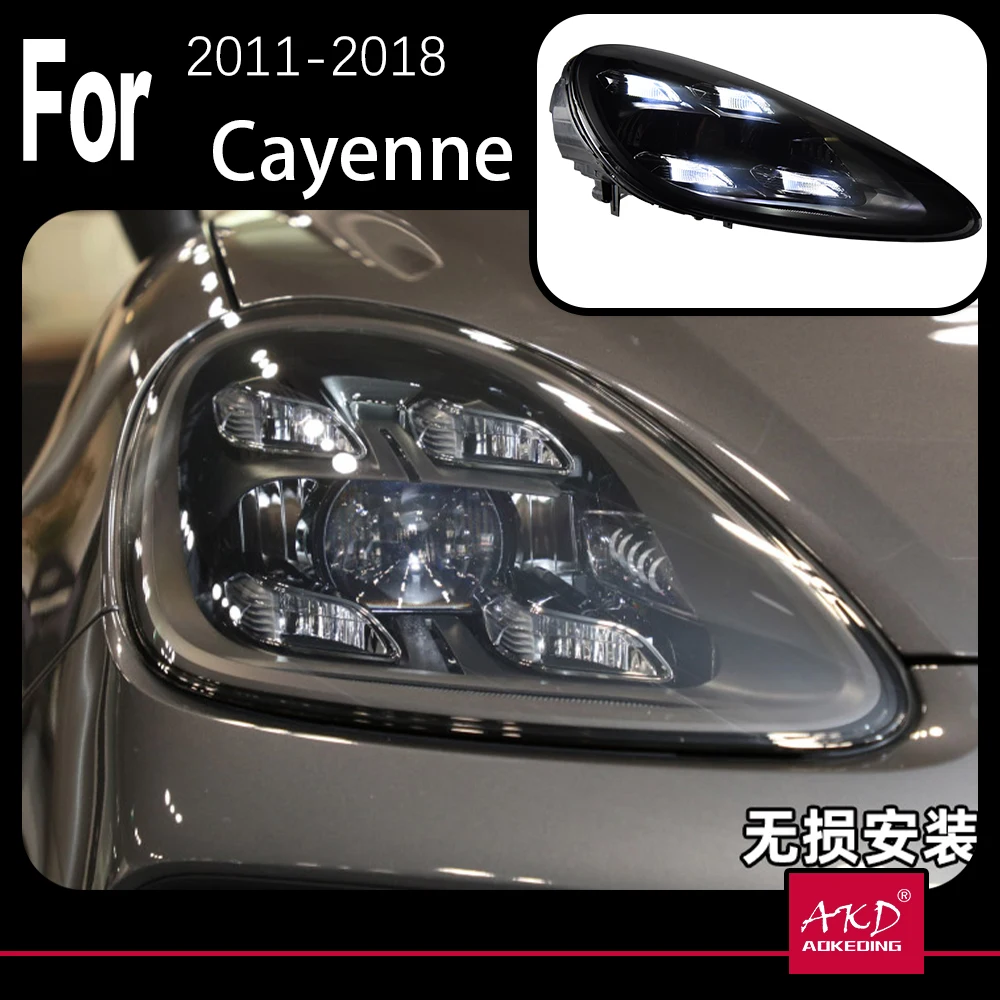 

AKD Car Model for Porsche Cayenne LED Headlight Projector Lens 2011-2018 Front DRL Matrix LED Head Lamp Automotive Accessories