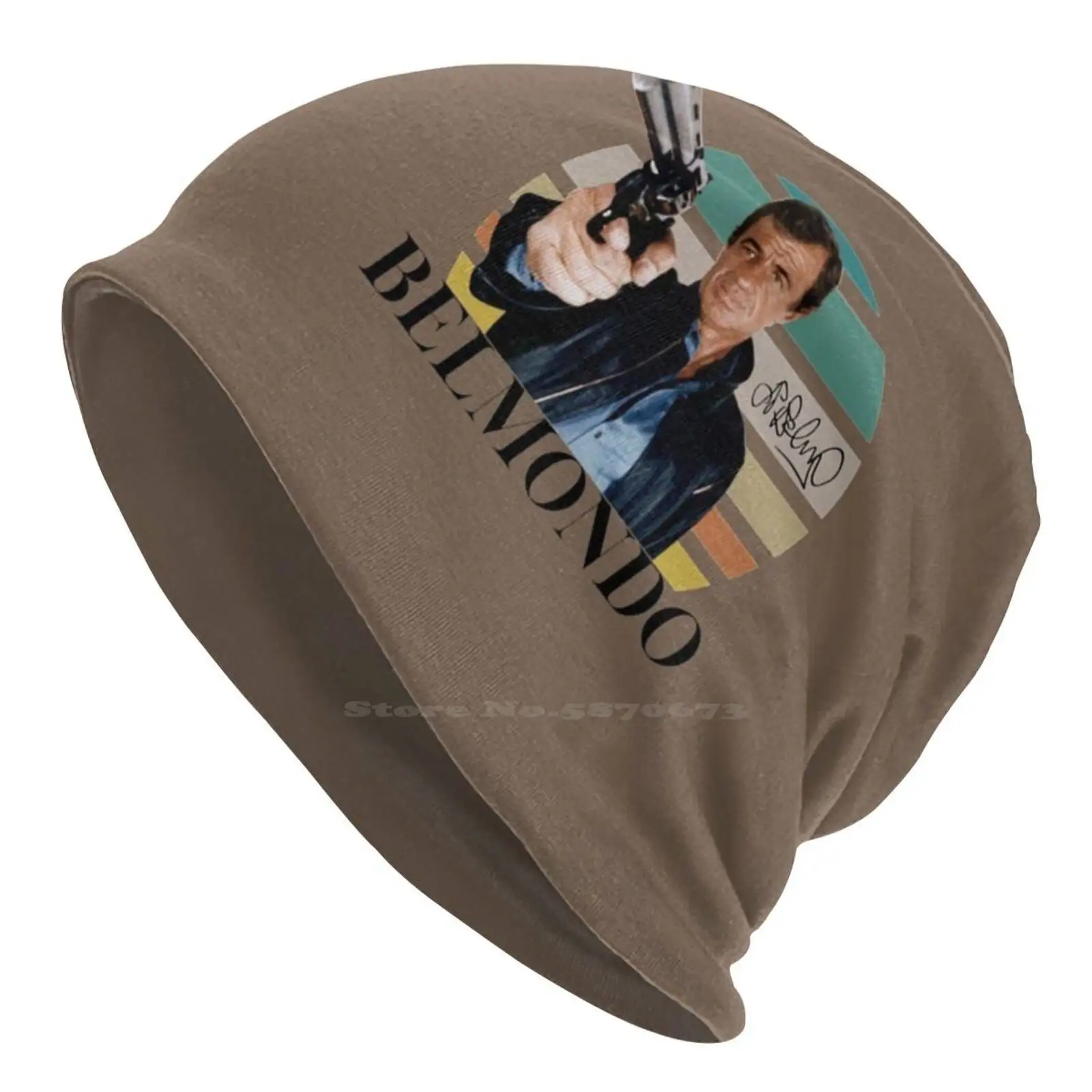 Jean Paul Belmondo , Rip Jean-Paul Belmondo , Jean Paul Belmondo Autograph Knitted Hat Warm Beanie Outdoor Caps Jean Paul