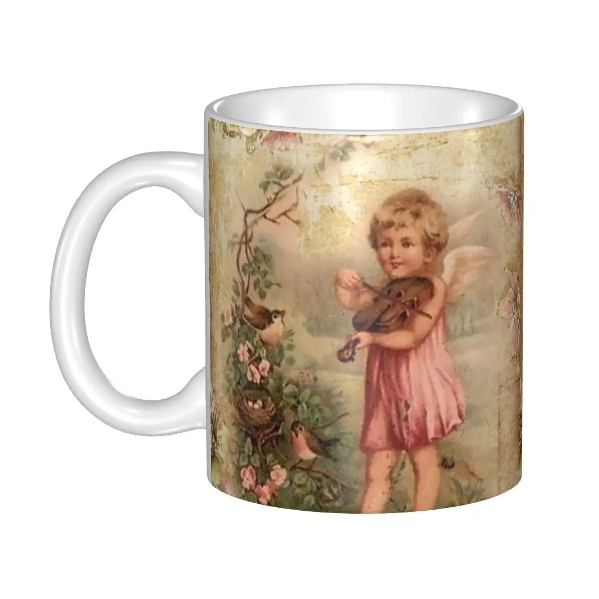 

Керамическая кружка в викторианском стиле «Ангел» для кофе и чая, винтажная, для самостоятельного оформления