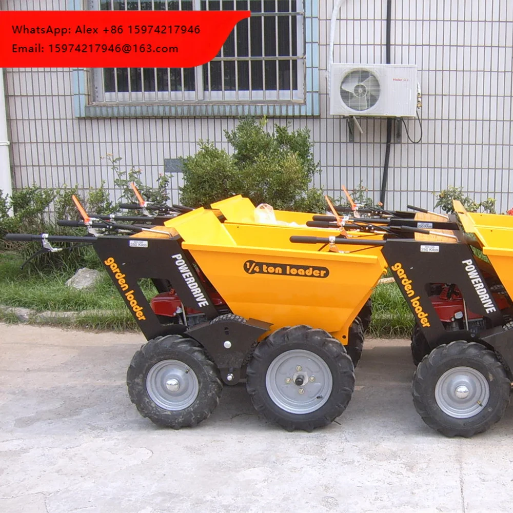 Engine Powered Construction Machinery 250kgs Tracked Power Barrow CE Certification Fully Hydraulic System PLC Controlled 1 Year