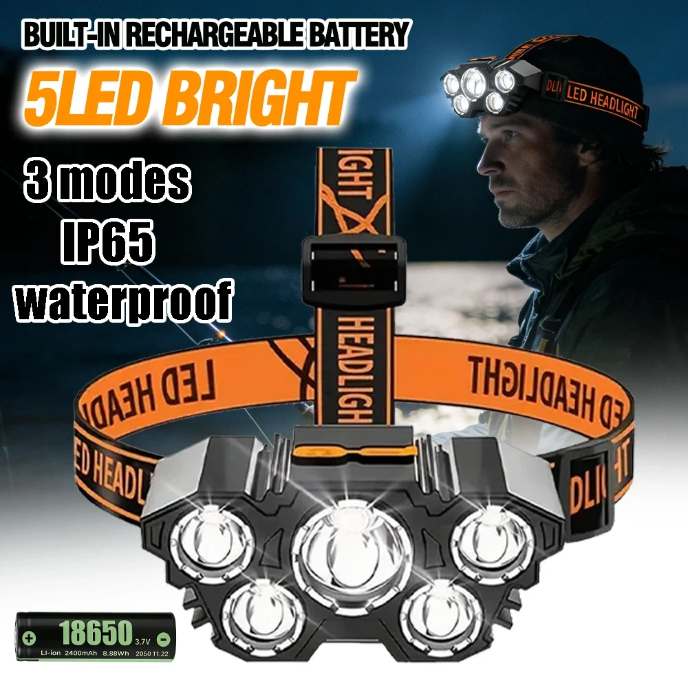 Lanterna de Cabeça Portátil e Recarregável Poderosa para Pesca, Lanterna LED Nitecore, Lanterna de Caça, Lanterna Frontal para Caminhadas