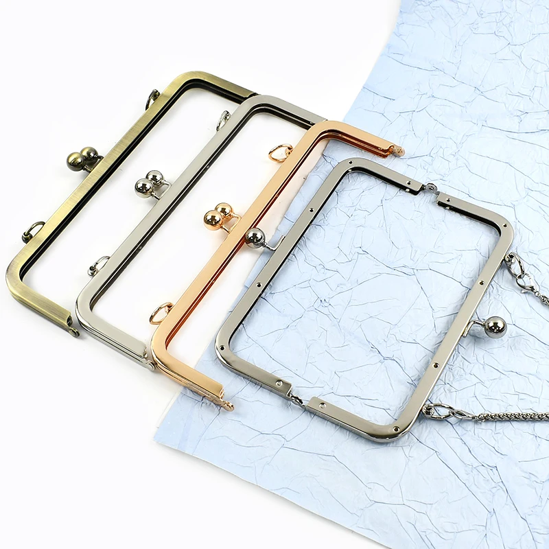20/25cm Metal Bags Handle Smooth Purse Frame Clourse Clip Kiss Clasp Handbag Wallet Screw Brackets DIY Bag Accessories,1/2/5Pcs