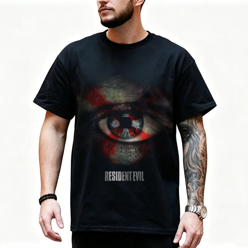 Vintage Resident Evil Nemesis T‑Shirt Biohazard Survival Horror Game Graphic Print Unisex Tee Retro Dark Gamer Streetwear Tops