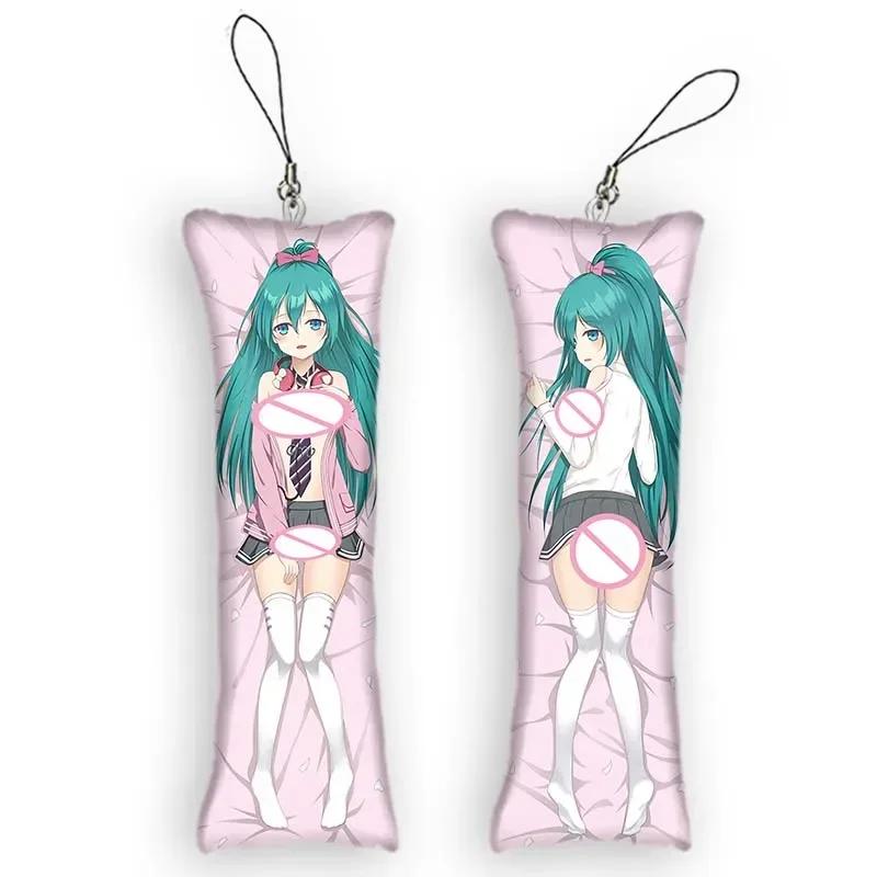 

Fashion4x12cm Japanese Anime Dakimakura Mini Keychain 2 Side Small Pillow Pendant Cute Gift Keychain Bag Hanging Ornament