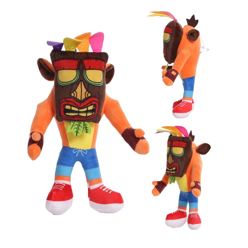 28cm Crash Bandicoot Cartoon Animal Plush Toy Aku Crash Soft Stuffed Doll Toys Children Birthday Christmas Gifts Home Cuadros