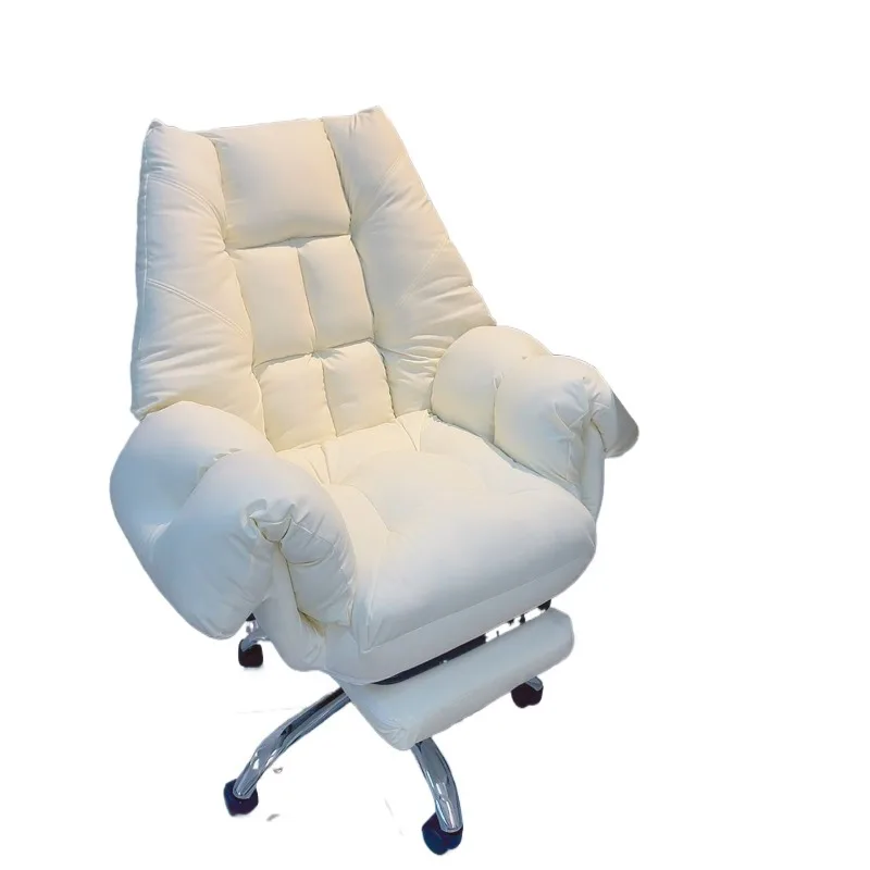 

Home computer leather boss office comfortable sedentary chair, office lunch break backrest business lazy sofa chair