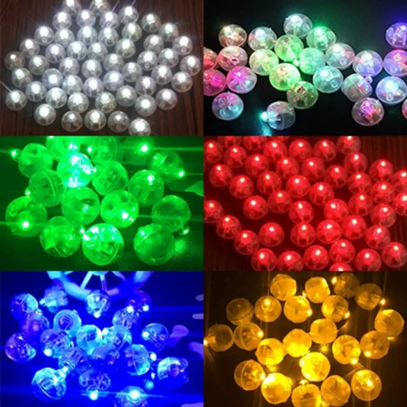 LED Balloon Light Glow Flash Ball Lamp Colorful Mini Ultralight Lantern Round Bullet Balloon Lamp Christmas Halloween Decoration