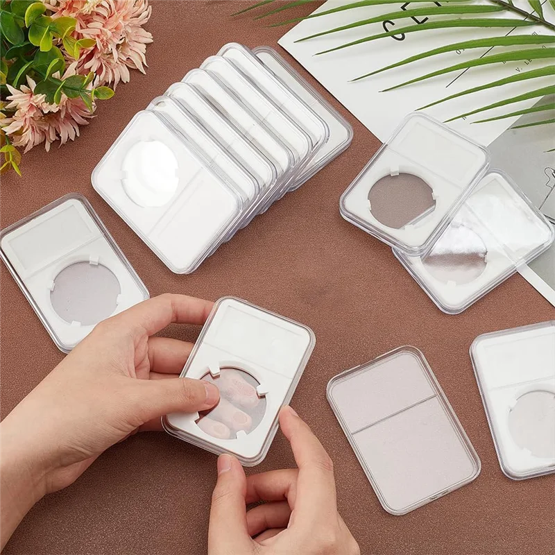 A23F-Coin Slab Snap Display Holder, White Coin Cases For Collectors Coin Display Box Plastic Dollar Coin Holder