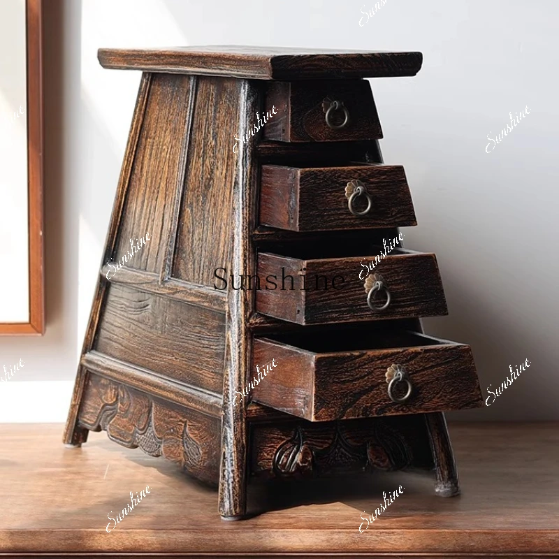 Shaved head stool antique pick shoe changing stool old elm handicraft ornament of the Republic of China  FT