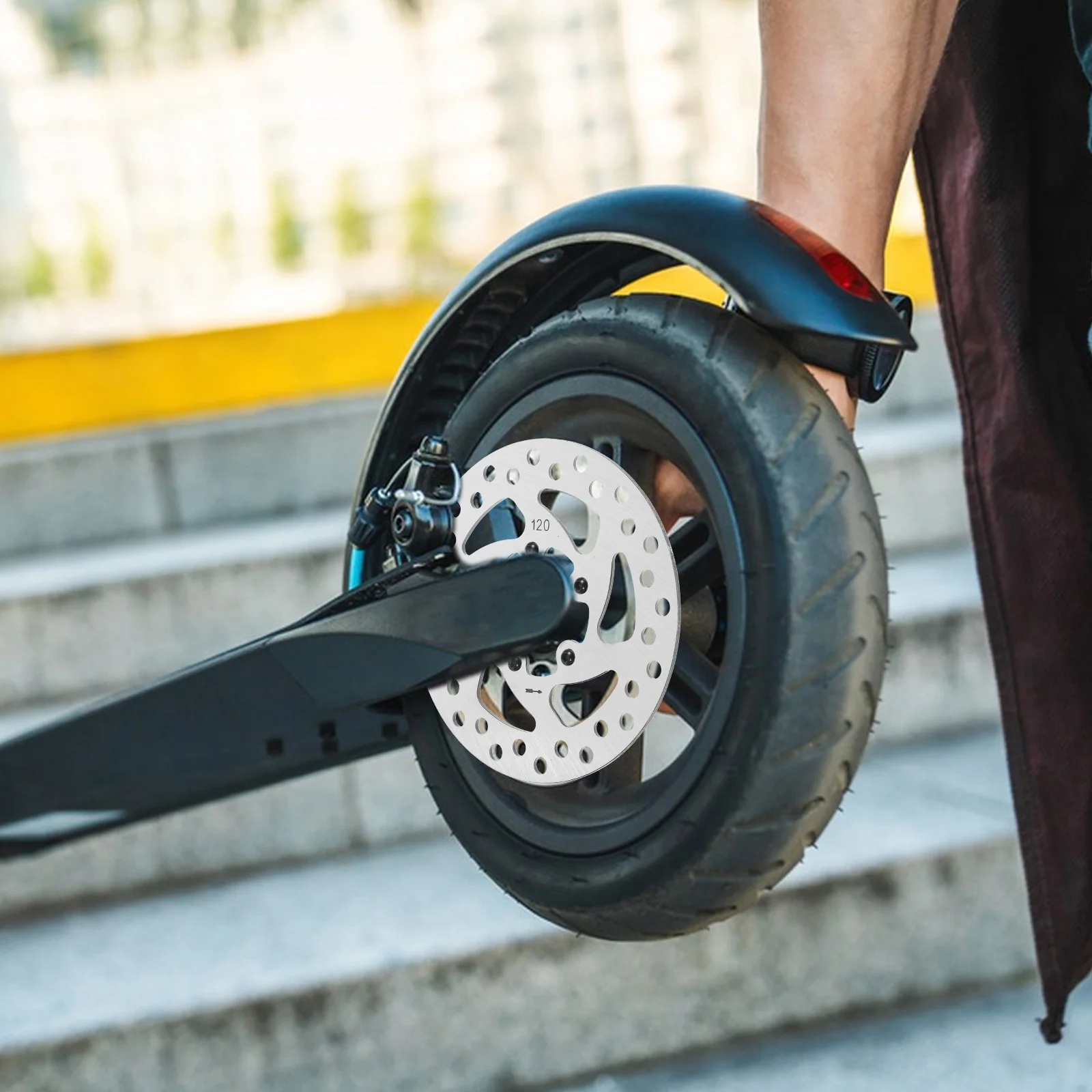 

2pcs Bike Disc Brake Sets Six Bolts Electric Scooter Rotor Replaceable Parts Stainless Steel Uniform Friction Long Life