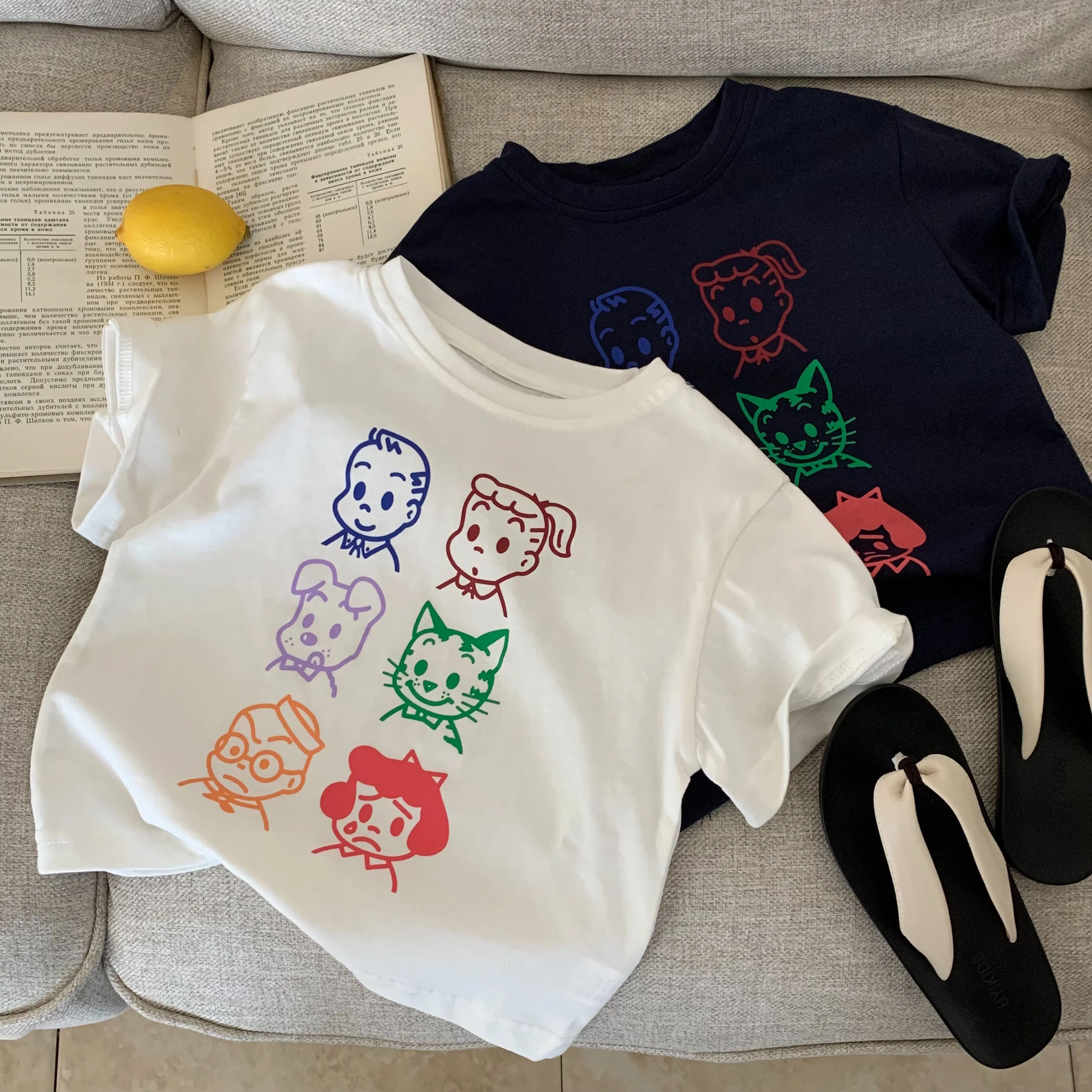 Children's Short-Sleeved Summer T-Shirt Cartoon Avatars Japanese Style for Boys And Girls Baby Summer Wear