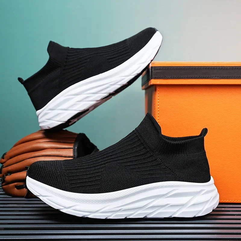 Outdoor Ademende Hardloopschoenen Mesh Sok Schoenen Voor Dansen Wandelen Hoge Top Casual Schoenen Vrouwen Heren Sneakers Plus Maat 36-46