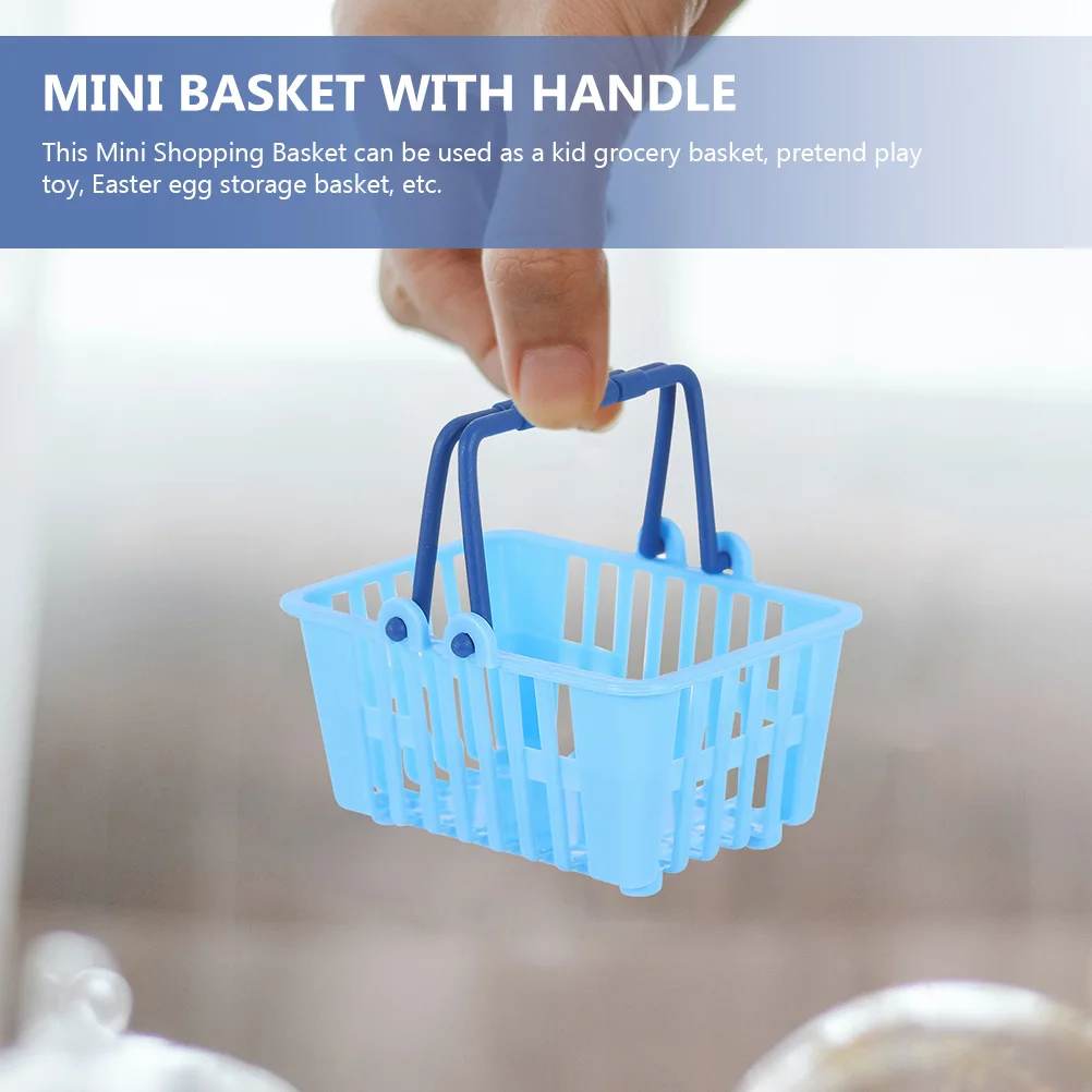 12 pièces Mini panier à provisions Compact Portable petit panier d'épicerie enfants semblant jouer oeufs de pâques stockage artisanat enfants jouet