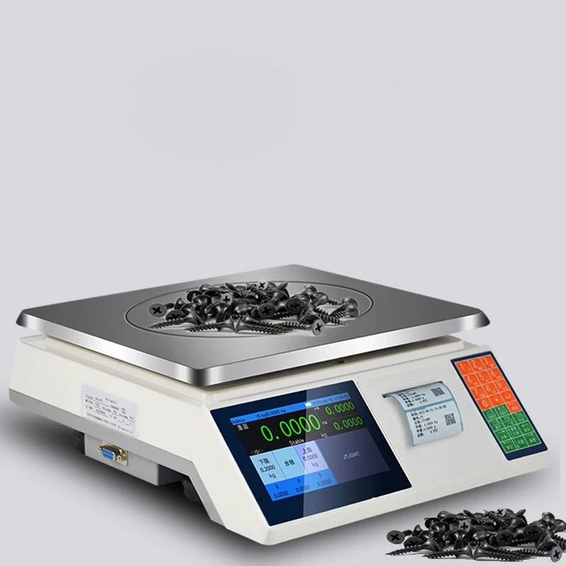 High-Precision Industrial Weighing and Printing All-in-One Commercial Self-Adhesive Barcode Electronic Scale with Label Printing