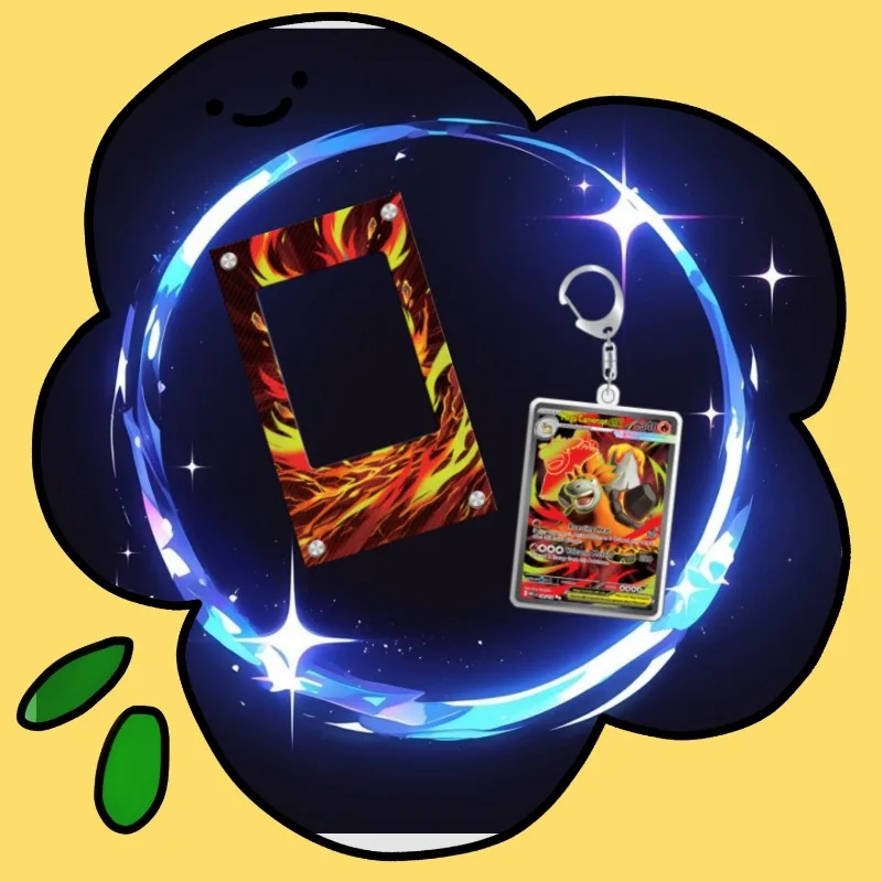 Art Display for Pokemon Camerupt Card PTCG Keychain Anime Game Collectibles Anime Merchandise Acrylic Protective Case Toys Gift