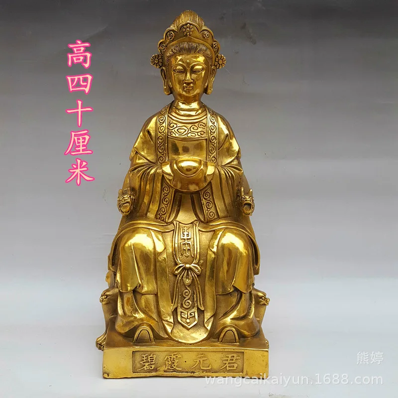 Bronze statue of the Taishan Grandmother, bronze figurine of the Taishan Grandmother, bronze statue of Bi Xia Yuan Jun, decorati