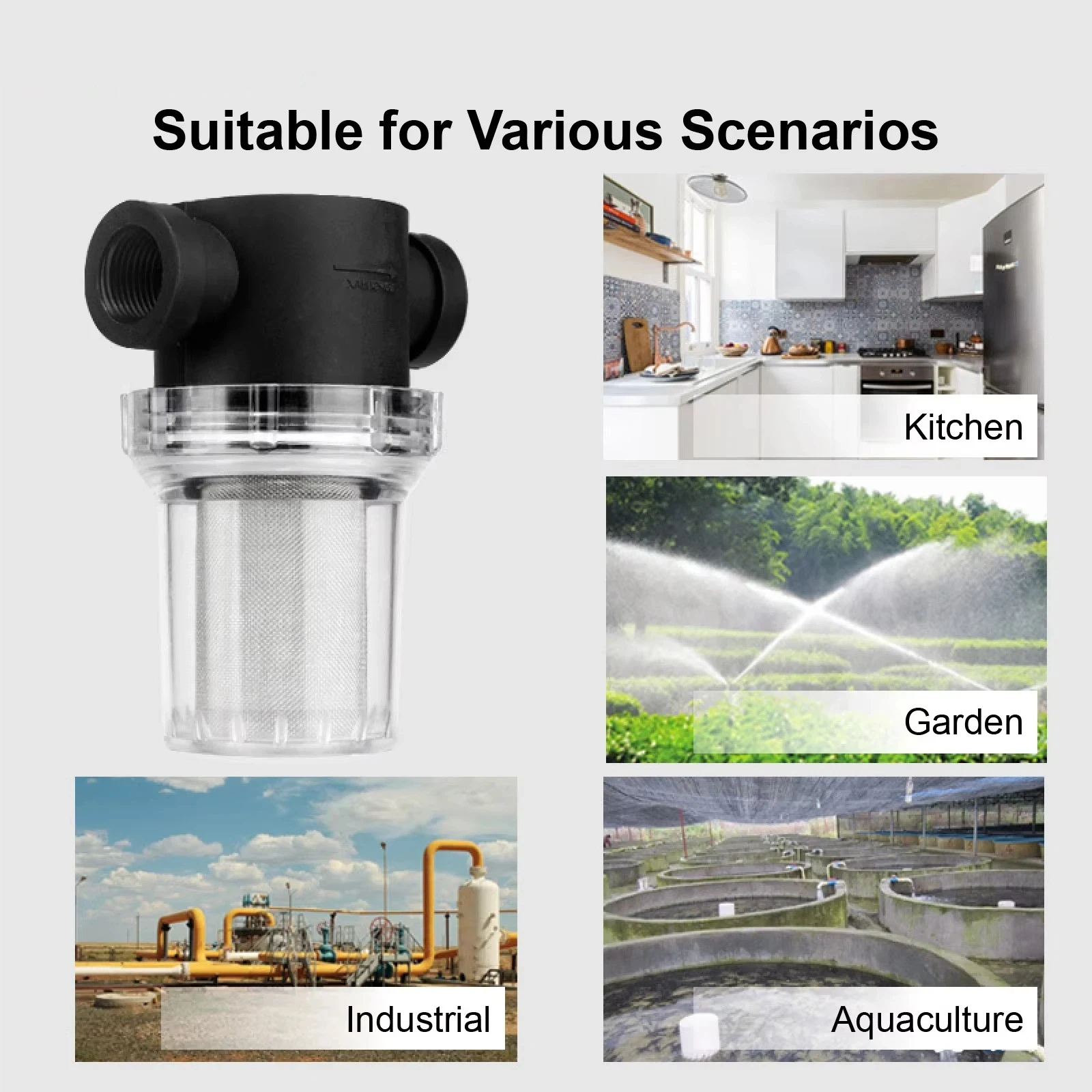 40/100/200 Mesh Inline Water Filter Strainer 1/2