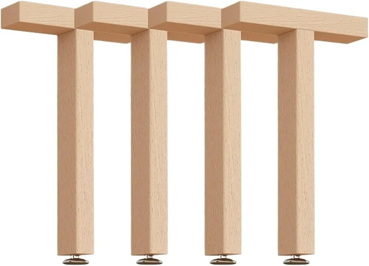 4Pcs Solid Wood Bed Support Feet, Reinforcing Bracket & Beam Frame for Bed Slat Skeleton Structure(22CM)
