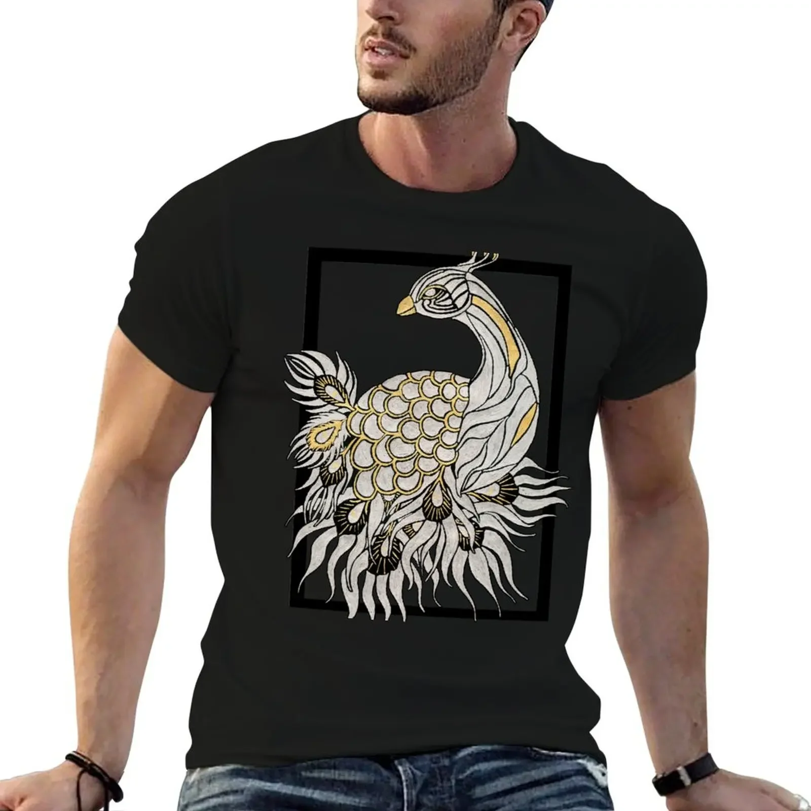 Gold Peacock T-Shirt graphic t shirt vintage vintage anime shirt fruit of the loom mens t shirts