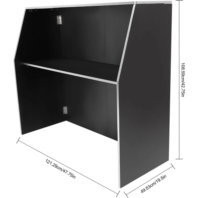 19,5X 47,75 x 42,75" Armários de bar portáteis dobráveis para eventos, armário comercial pequeno de alumínio e placa ecológica para bar de vinho