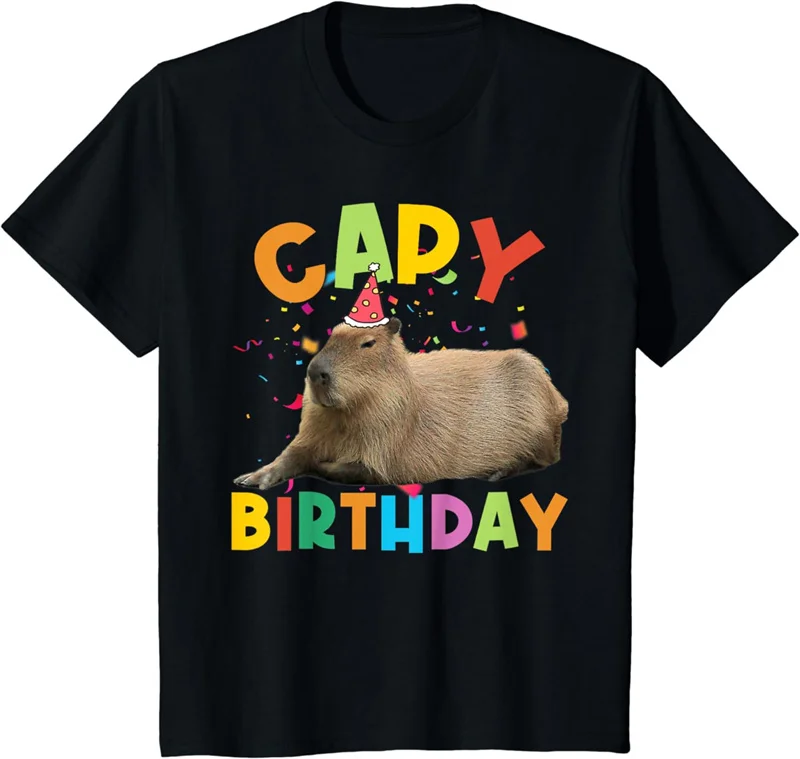 3D Funny Animal Capybara Printing T Shirt For Men Kid Fashion Streetwear Capybara Lovers Short Sleeves Kawaii Clothes Tees Tops