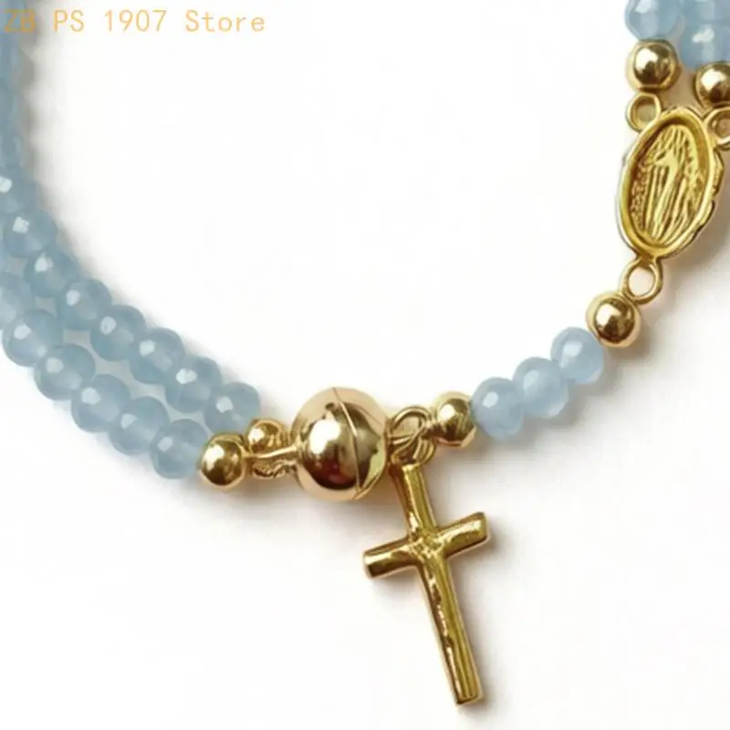 Adjustable Festival Bracelet Rosary Wristabnd Bangle Featuring Ceramic Stones And Resin Detail 55KA