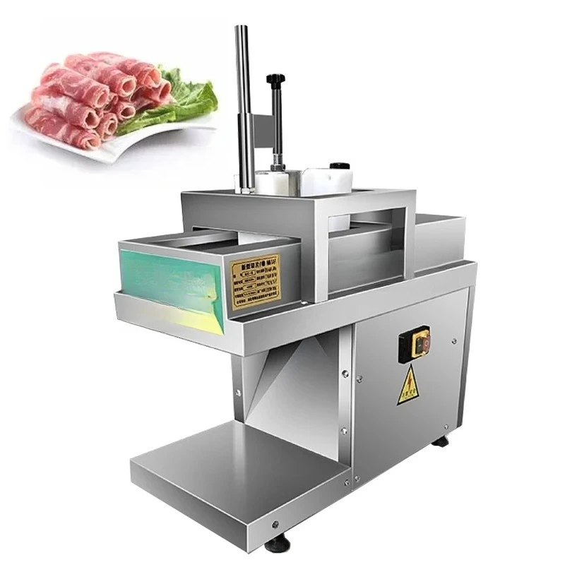 Automatic Beef And Mutton Rolls Slicer Machine Electric Meat Cutter Desktop Frozen Meat Cutting Machine