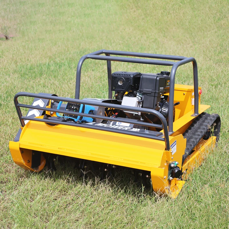 تخصيص التضاريس آلة قطع العشب الزراعة المطاط المسارات التحكم عن بعد روبوت جزازة العشب #3