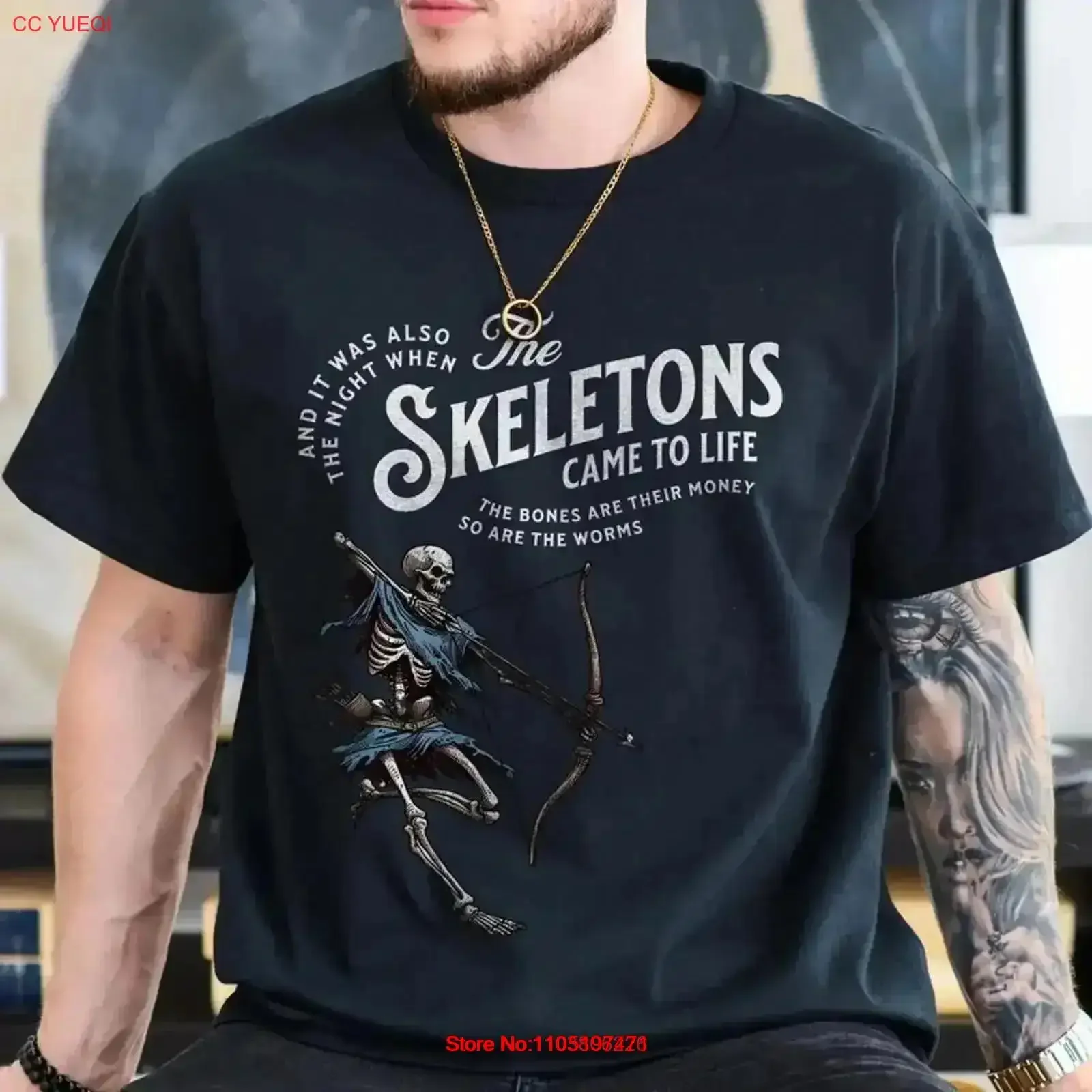 

The Night that Skeletons Came to Life T Shirt Satire Funny Corn TV I vintage Washed Comfortable Breathable Versatile fashion