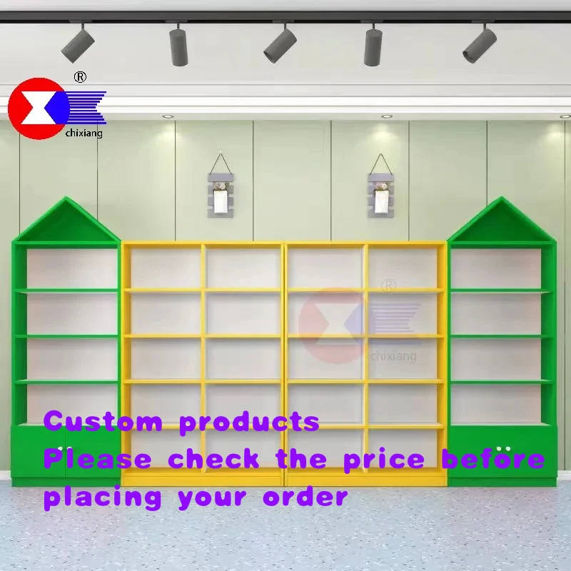 custom.Custom Color Solid Wooden Book and Toy Display Shelf Kindergarten School Reading Corner Book Shelf Kids