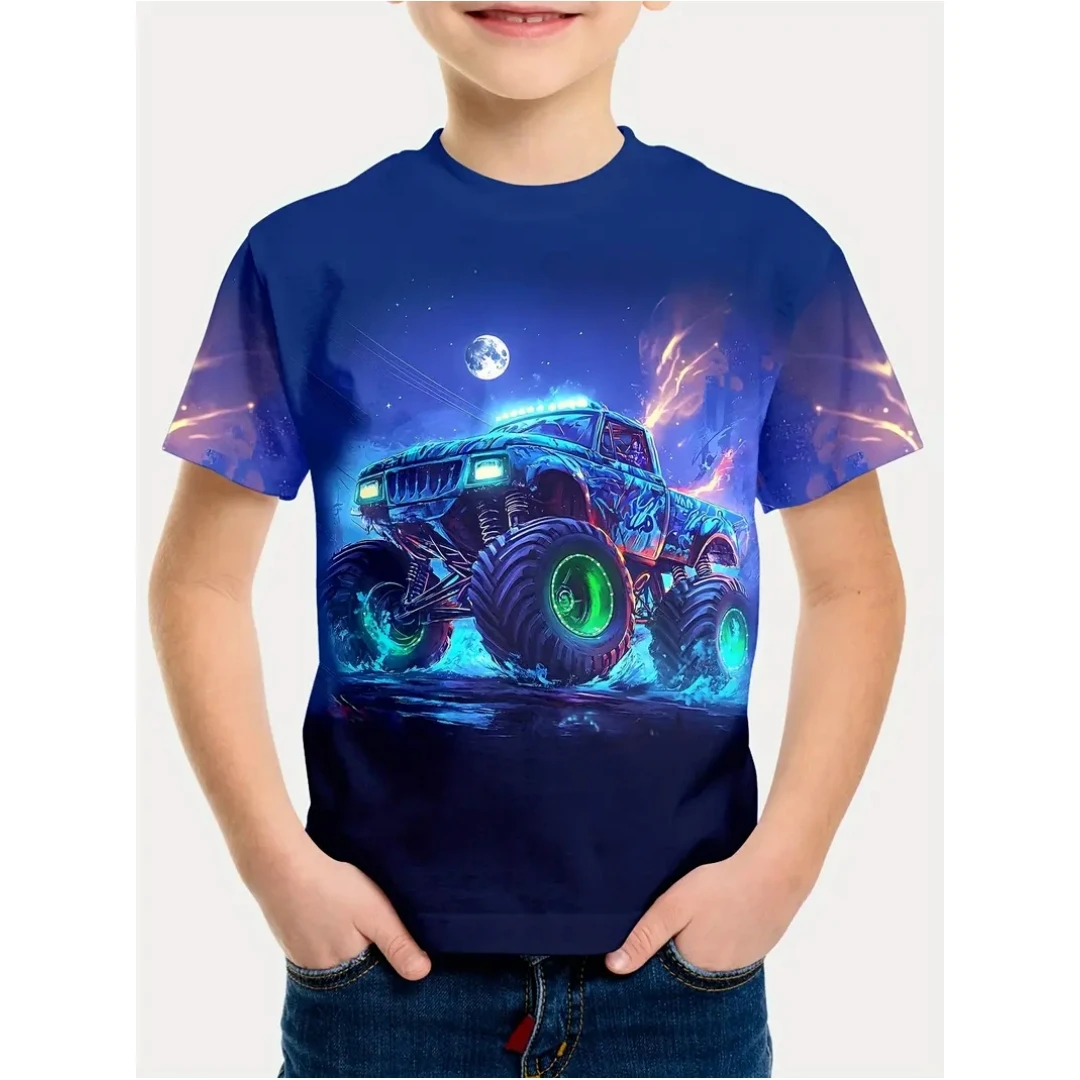 

T-Shirts Hip Hop Streetwear Summer Top Short Sleeve Tee Fashion Cartoon Children's Clothing O-Neck 3D Print T-Shirt Boy Clothes