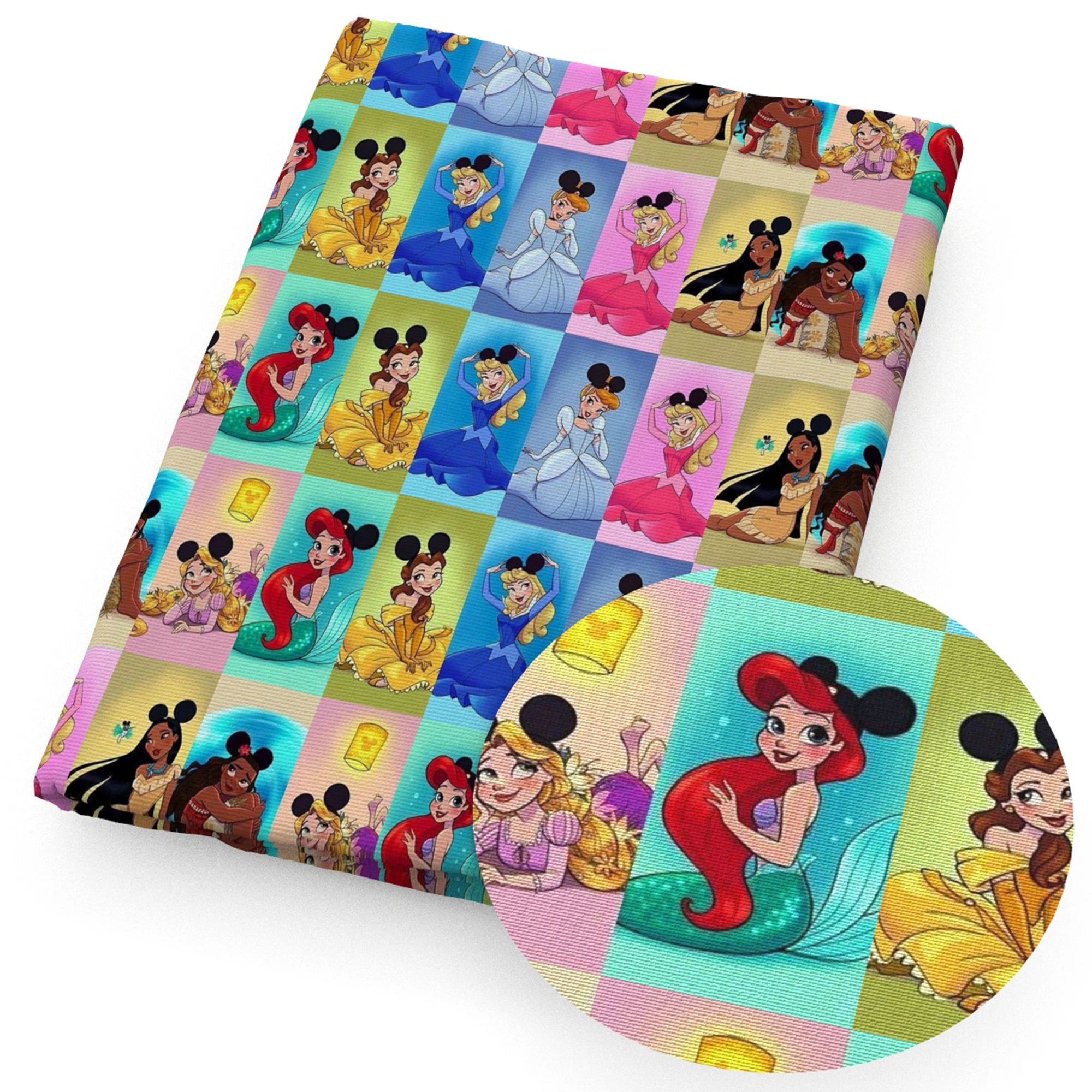 50*145cm Patchwork Disney Princess Polyester And Cotton Fabric Tissue Sewing Quilting Fabrics Needlework Material DIY Handmade - Image 4