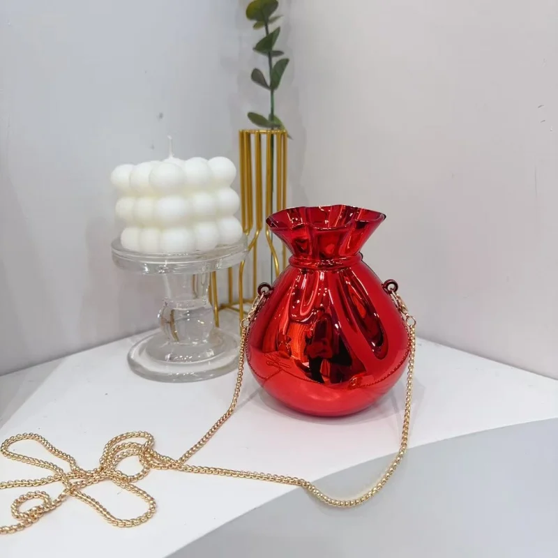 

Designer Acrylic Chain Handbag Candy Colored Lipstick Cosmetic Storage Bag Luxurious Wedding Lucky Bag Handbag