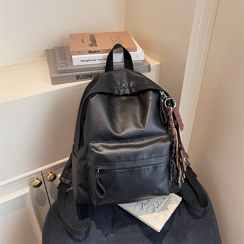 Luxury Leather Women Backpack Fashion Casual Daypack Large Capacity Convertible Shoulder Bag retro Designer Travel commuter bag