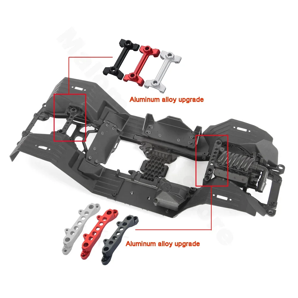 Metalowy przedni tylny górny amortyzator wieża szelki ciała Post mocowania dla 1/10 gąsienica RC oś samochodu SCX10 III Wrangler JT Gladiator Upgrade