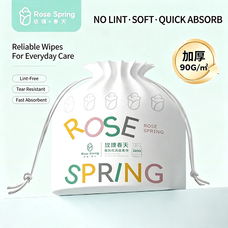 Disposable Facial Reusable Makeup Remover Towel Towelett Ultra-Soft Cotton Wipes Dual-Use Dry/Wet Extra-Thick Cleansing Wipes