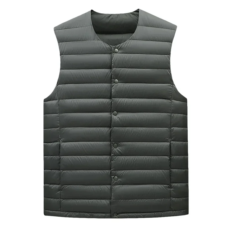 Men\'s Sleeveless Down Liner Vest 2023 New Autumn Winter Ultra Lightweight Packable Warm White Duck Down Men Vest Jackets