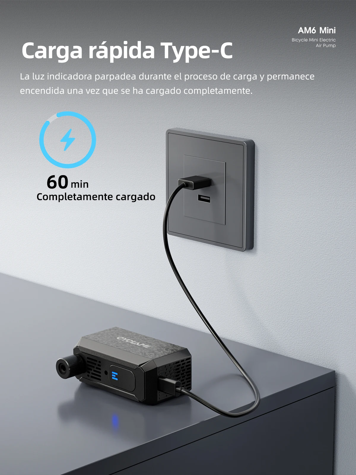 Inflador eléctrico CYCLAMI AM6 – 130 PSI Inflador eléctrico CYCLAMI AM6 – 130 PSI