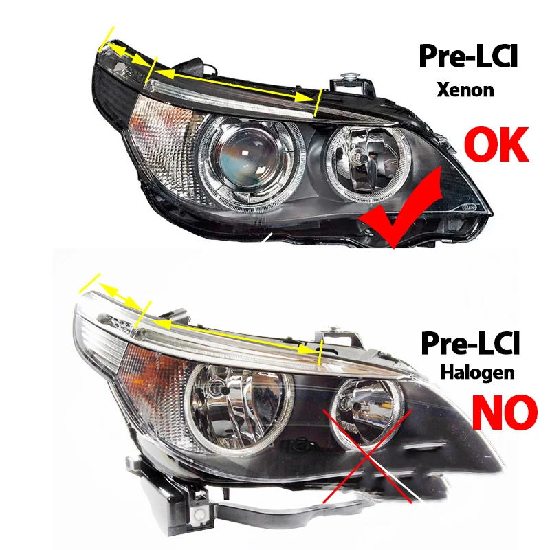 LED BMW Angel Eyes Ring Marker Bulbs For BMW 5er E60 E61 Pre-LCI 520i 523i 525i 528i 530i 535i 540i 90W White Bulb