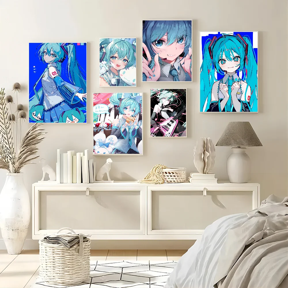 1PC Hatsune Miku Poster Paper Print Home Living Room Bedroom Entrance Bar Restaurant Cafe Art Painting Decoration