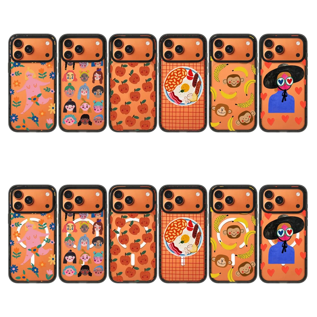 

Girl Monkey Banana 2.0 Acrylic Black Border Phone Cover for IPhone 12 13 14 15 16 17 Pro Max Case for IPhone 17 Air