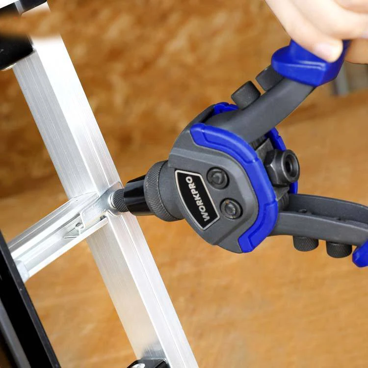 Pistole per dadi per rivetti per rivetti a mano da 10 "/254 mm Pistola per rivetti per carichi pesanti Rivetti da 100 pezzi inclusi con 5 nasi sostituibili