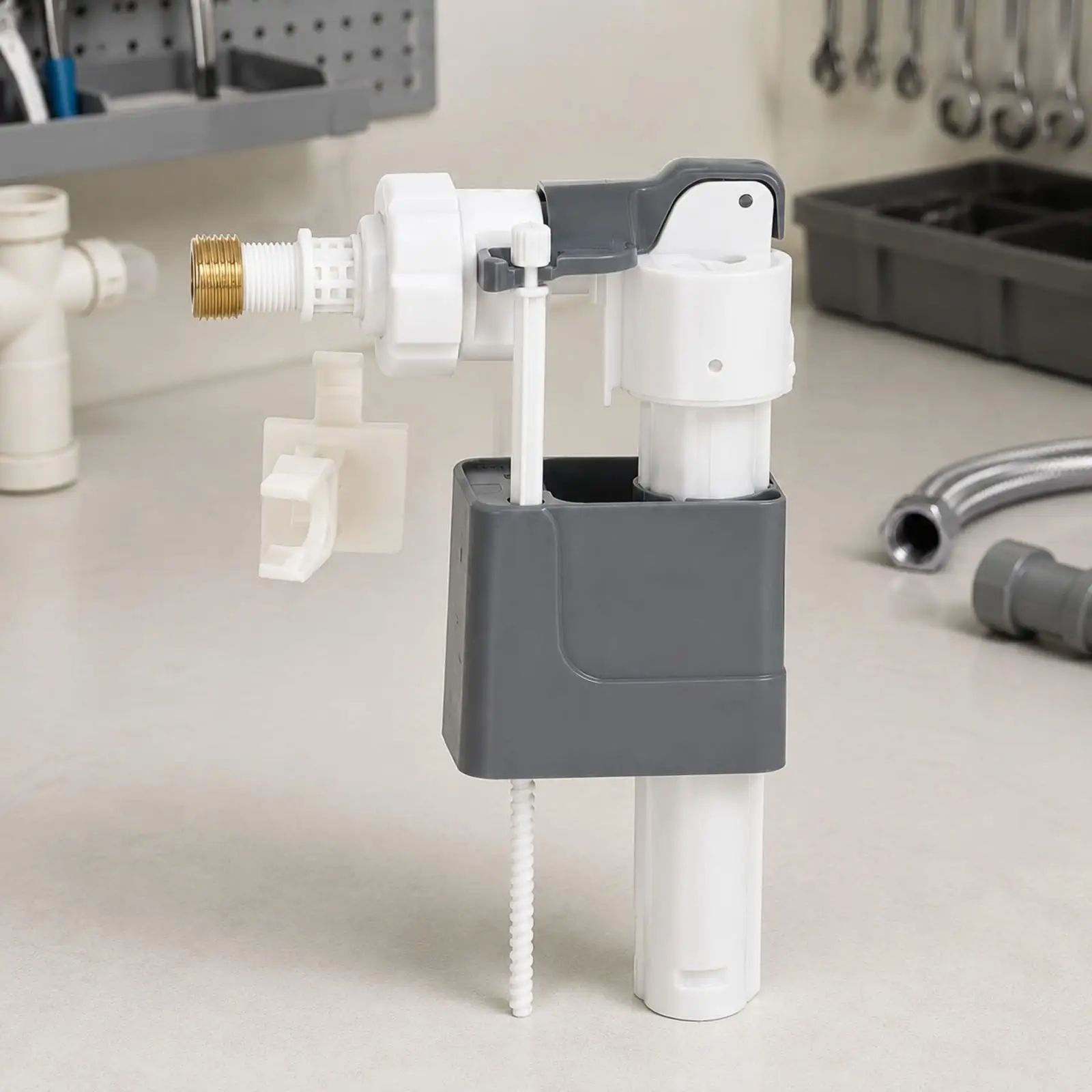 Replacement Concealed Cistern Fill Valve Water Inlet Assembly PVC Material with Built in Strainer for Toilet Tank Plumbing Part