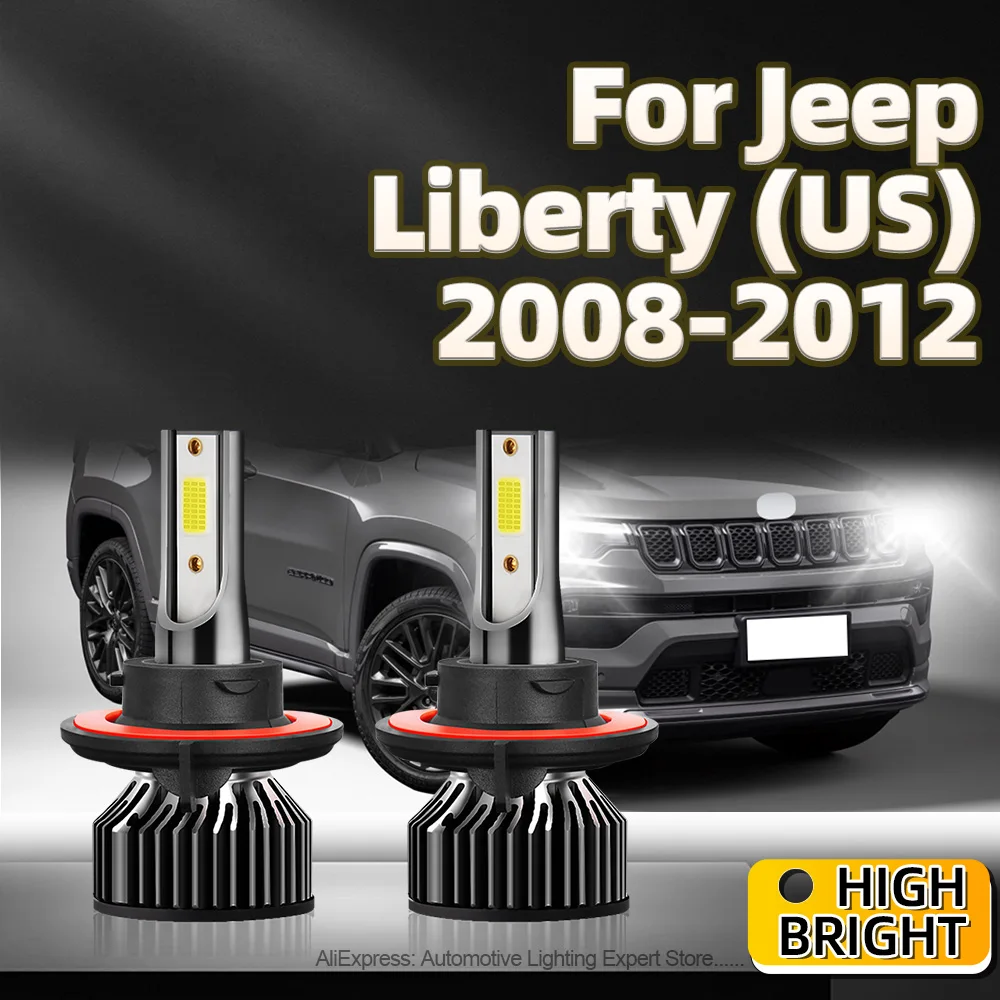 2Pcs Car Headlight 150W Power Led H13 Light Bulbs COB Chips Built-in Fan For Jeep Liberty (US) 2008 2009 2010 2011 2012