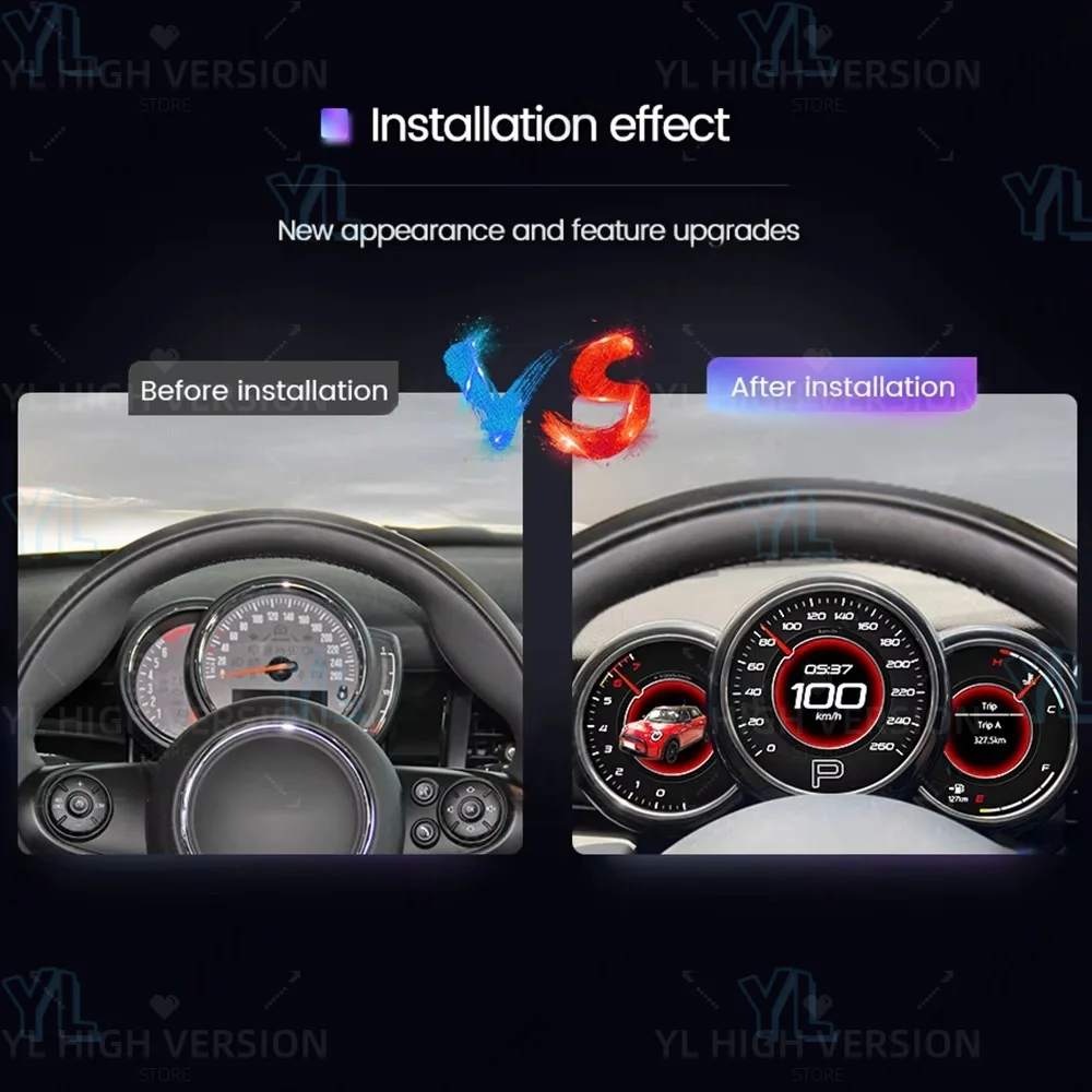 New LCD Instrument Panel Linux For Bmw Mini R56 R60 R51 R54 F55 F56 F60 2006 - 2023 Digital Virtual Cockpit Speedometer Screen