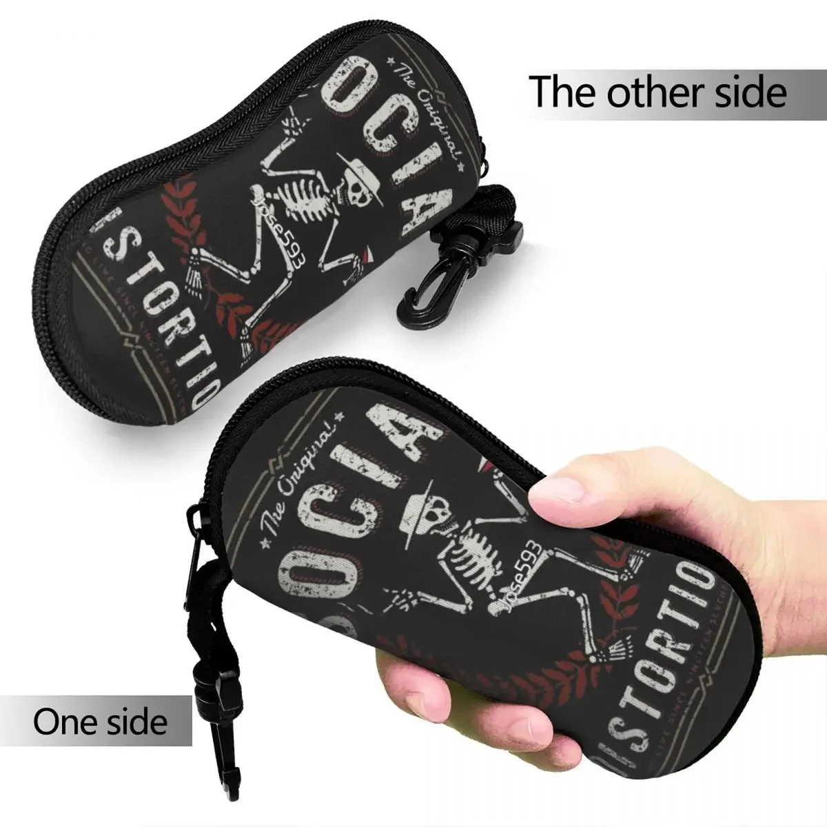 Social Distortion Music Band Glasses Case New Skeleton Eyewear Storage Box Anti-Pressure Glasses Box