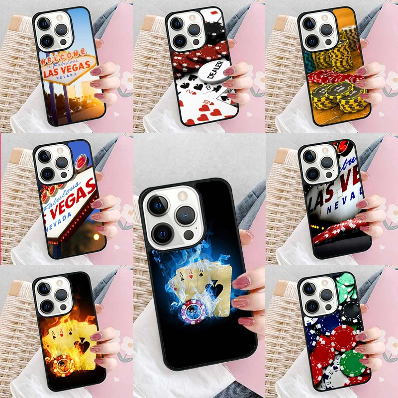 LAS VEGAS NEVADA CASINO POKER CARDS Phone Case Cover for iPhone 16 Promax 15 Pro 13 14 Plus 11 12 Mini XR XS MAX Coque