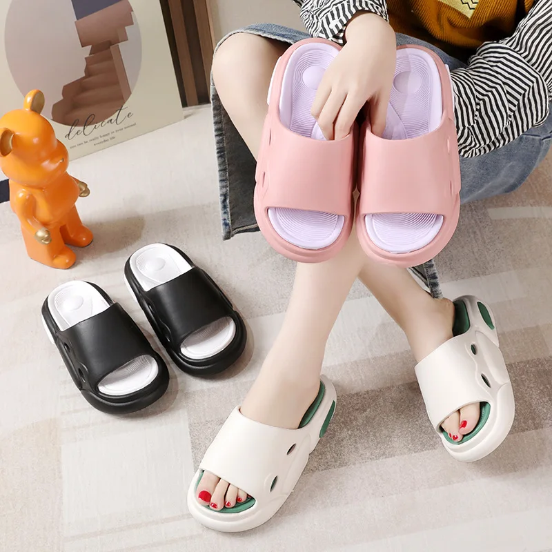 

2025 Men's and women's sandals soft thick sole straight drag, summer household couple,beach,indoor and outdoor,universal