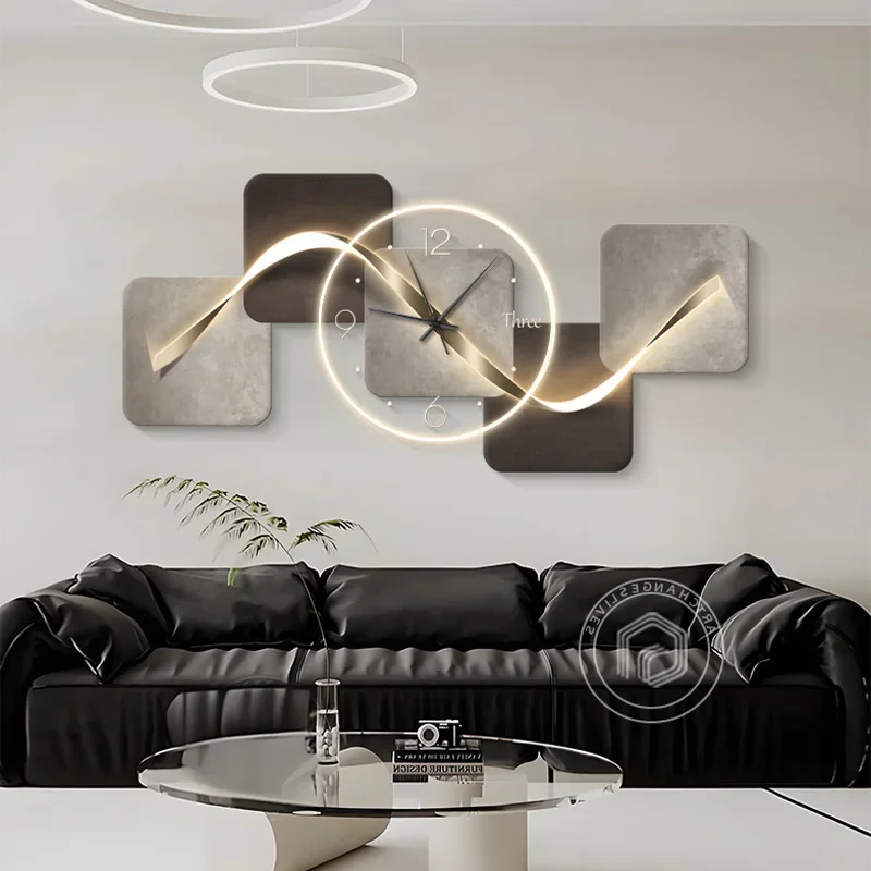 Customizable Orologio da parete in metallo di grandi dimensioni, design silenzioso, estetica nordica, orologi da parete carini d
