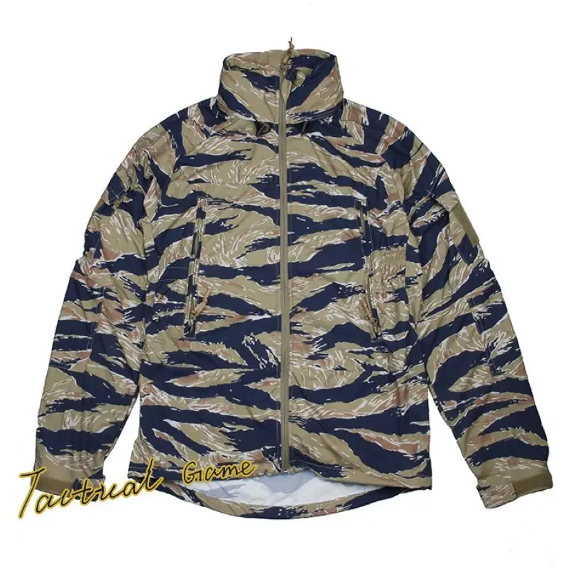 TMC3229-BTS/New PCU L5 blue and gold tiger spot windbreaker jacket 160D nylon softshell fabric